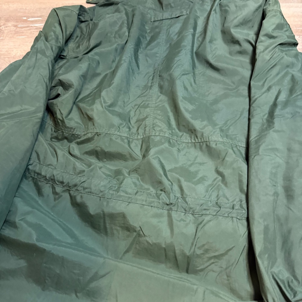 Gap Vintage Mens Forest Green Hooded Fleece Lined Nylon Parka Jacket Large - Picture 4 of 4